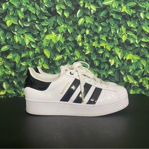 adidas Originals Superstar Bold platform sneakers in white and black
